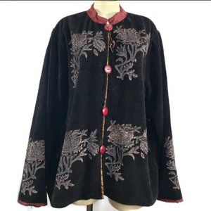 Vintage Flashback tapestry jacket detailed embellishments button down
